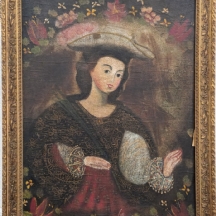 'דמות קדושה' - ציור קוסקו עתיק מסוף המאה ה-18 או תחילת המאה ה-19