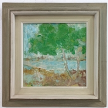 שלמה ואן דן ברג (Shlomo Van den Berg) - 'עצים על גדת הכנרת' - שמן על בד