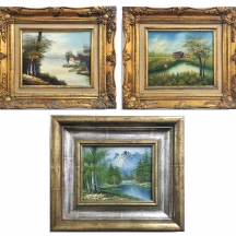 שלושה ציורי נוף שונים