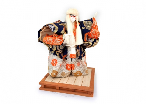 בובת קבוקי יפנית (Kabuki Doll -Kagami Jishi- White Leo) רקדנית אריה