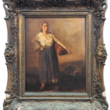 'כובסת' - ציור עתיק, כפי נראה אסכולה הונגרית של תחילת המאה ה-20, שמן על בד