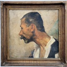 חרלמבוס דומאס (Doumas Charalambos - צייר יווני, 1910-1991) - 'פורטרט גבר מזוקן'