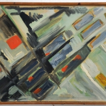 דן לוין (ריכטר) - ציור מופשט, שמן על בד, חתום