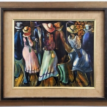 שלמה אלטר (Shlomo Alter) - 'דמויות' - ציור שמן על לוח, חתום