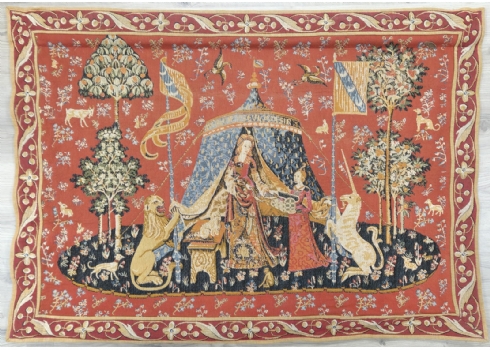 שטיח טפטין (Tapestry) צרפתי לתלייה על הקיר, עשוי אריג גובלן