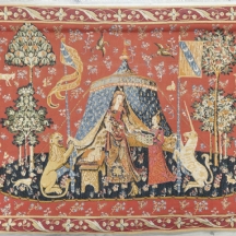 שטיח טפטין (Tapestry) צרפתי לתלייה על הקיר, עשוי אריג גובלן