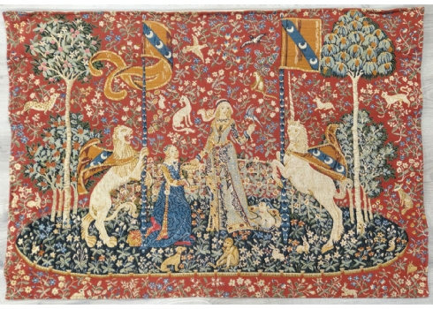 שטיח טפטין (Tapestry) צרפתי לתלייה על הקיר, עשוי אריג גובלן
