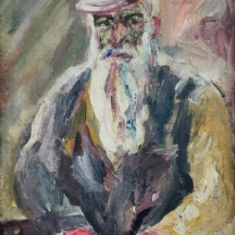 דוד שמוקלר (נ. 1939) - 'דמות יהודי' - ציור שמן על בד צרפתי, חתום