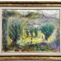 אלברט גולדמן (Albert Goldman) - 'מסיק זיתים', שמן על בד, חתום