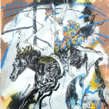 אורי ליפשיץ (Uri Lifschitz), מתוך הסדרת סוסים, ליטוגרפיה חתומה בעיפרון 125/200