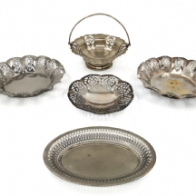 5 כלים שונים, מצופים כסף, דגמים ויצרנים שונים