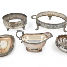 5 כלים שונים, מצופים כסף, דגמים ויצרנים שונים