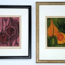 דינה ניר - שתי ליטוגרפיות חתומות בעיפרון