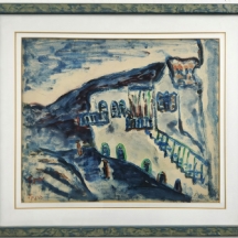 יצחק פרנקל פרנל (Isaac Frenel Frenkel) - 'גרם מדרגות כחול בצפת'