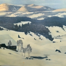 קרל ביזה (1863-1926, גרמניה) Karl Biese ליטוגרפיה עתיקה גדולה ויפה חתומה בפלטה