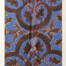 אליעז סלונים (נ. 1958) - שמן וטכניקה מעורבת על לוח עץ ארוך, 'מופשט 6', חתום