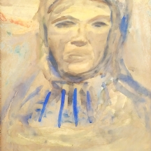 תמר גולדרייך - 'פורטרט אישה תימניה' - אקוורל על נייר, חתום