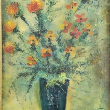 אלברט גולדמן (1922-2011) - 'פרחים בכד' - ציור שמן על בד, חתום