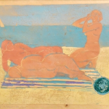 אווה צרבו Eva Cerbu Siegler (רומניה, 1924-2008) Sur la plage הדפס חתום בעיפרון