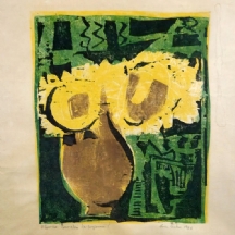 אווה צרבו Eva Cerbu Siegler (רומניה, 1924-2008) - 'חמניות', הדפס חתום בעיפרון