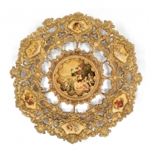 צלחת נוי מעוצבת כסלסלה בסגנון עתיק לקיר. כבדה וחתומה