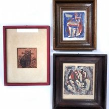 אווה צרבו Eva Cerbu Siegler (רומניה, 1924-2008) - שתי ליטוגרפיות חתומות בעיפרון