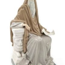 פסל פורצלן ספרדי איכותי מתורצת ידרו Lladro בדמותו של המלך שלמה