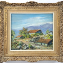 אלפרדו ארגואיו (Alfredo Arguello, ונצואלה) - "ארבעה בתים בנוף", שמן על בד