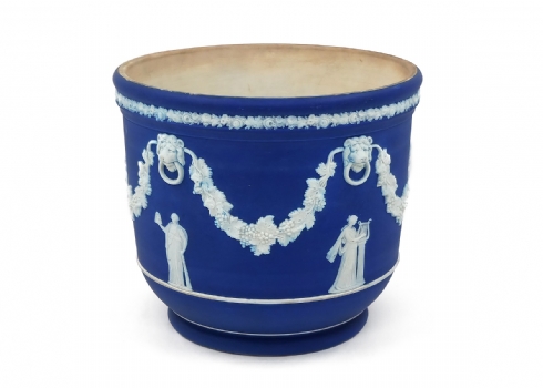 עציץ (Jardiniere) חרס אנגלי עתיק מתוצרת 'וודג'ווד' (Wedgwood)
