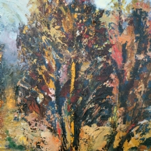 ויקטור סטנצ'יו (רומני, 1910-2003, Victor Stanciu) - 'עצים', שמן על לוח, חתום