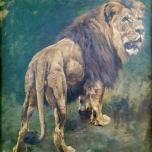 גזה ואסטאג (הונגרי, Geza Vastagh 1866-1919) - 'אריה', שמן על בד, חתום