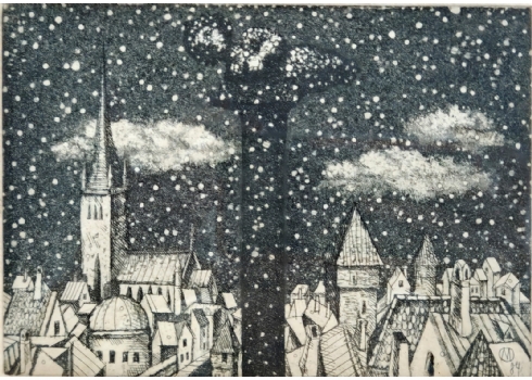 מארט אולבט (אסטוניה, 1930-2020) Helgi Maret Olvet - הדפס חתום בעפרון