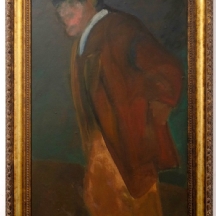 'דמות גבר' - ציור גדול, שמן על לוח, חתום