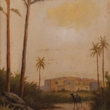 'בדואי על גמל' - ציור אוריינטליסטי עתיק, שמן על לוח