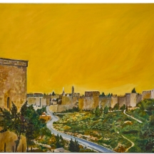 דוד הראל - 'ירושלים', שמן על בד, חתום