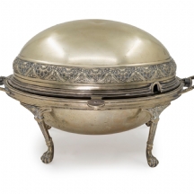 כלי מוכסף להגשה, בעל מכסה מסתובב