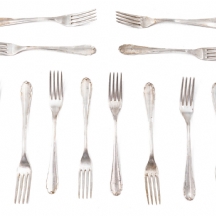 סט יוקרתי של 12 כפיות כסף טהור 800, תוצרת חברת Bruckmann & Söhne הגרמנית