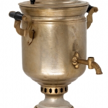 סמובר סובייטי, עשוי מתכת ובקליט שחורה, חתום