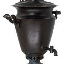 סמובר סובייטי, עשוי מתכת ועץ