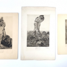 5 תצריבים של ברונו הרו' Bruno Héroux (1868-1944, גרמניה)- חתומים בעיפרון