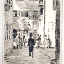 יוהנס תיל (Johannes Thiel, 1889–1962, גרמניה) – 'גבר בעיר', תצריב, חתום בעיפרון