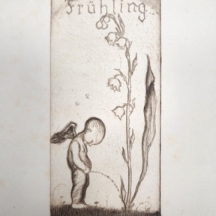 מישל פינגסטן (Michel Fingesten, 1884-1943, צ'כיה/גרמניה) – 'אביב' תצריב, חתום