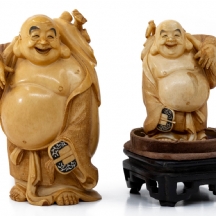 2  פסלים סיניים עתיקים עשויים חומר טבעי