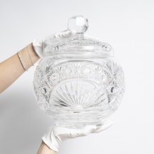 כלי קריסטל גדול לפונץ', מלוטש בעבודת יד