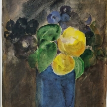 אפרים פימה רויטנברג (1914-2005) - 'פרחים בכד', אקוורל על נייר, חתום