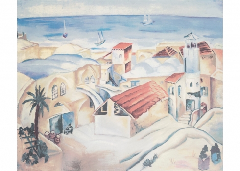 ציונה תג'ר (1900-1988) ליטוגרפיה גדולה, חתומה בעיפרון וממוספרת 221/250