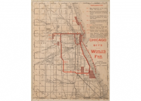מפה עתיקה של התערוכה העולמית של שיקגו (Century of Progress)