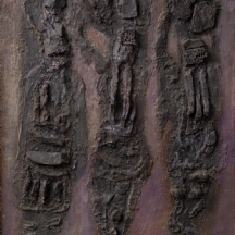 ישראל פלדי (1892-1979) - 'שלוש קריאטדות', טכניקה מעורבת על בד (תבליט)