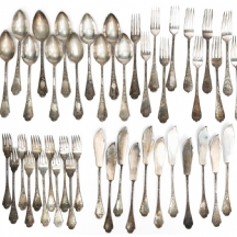 חלקי סכו"ם כסף עתיק, עשוי כסף '800' חתום