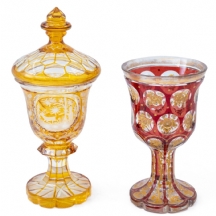 שני גביעי זכוכית בוהמיים עתיקים